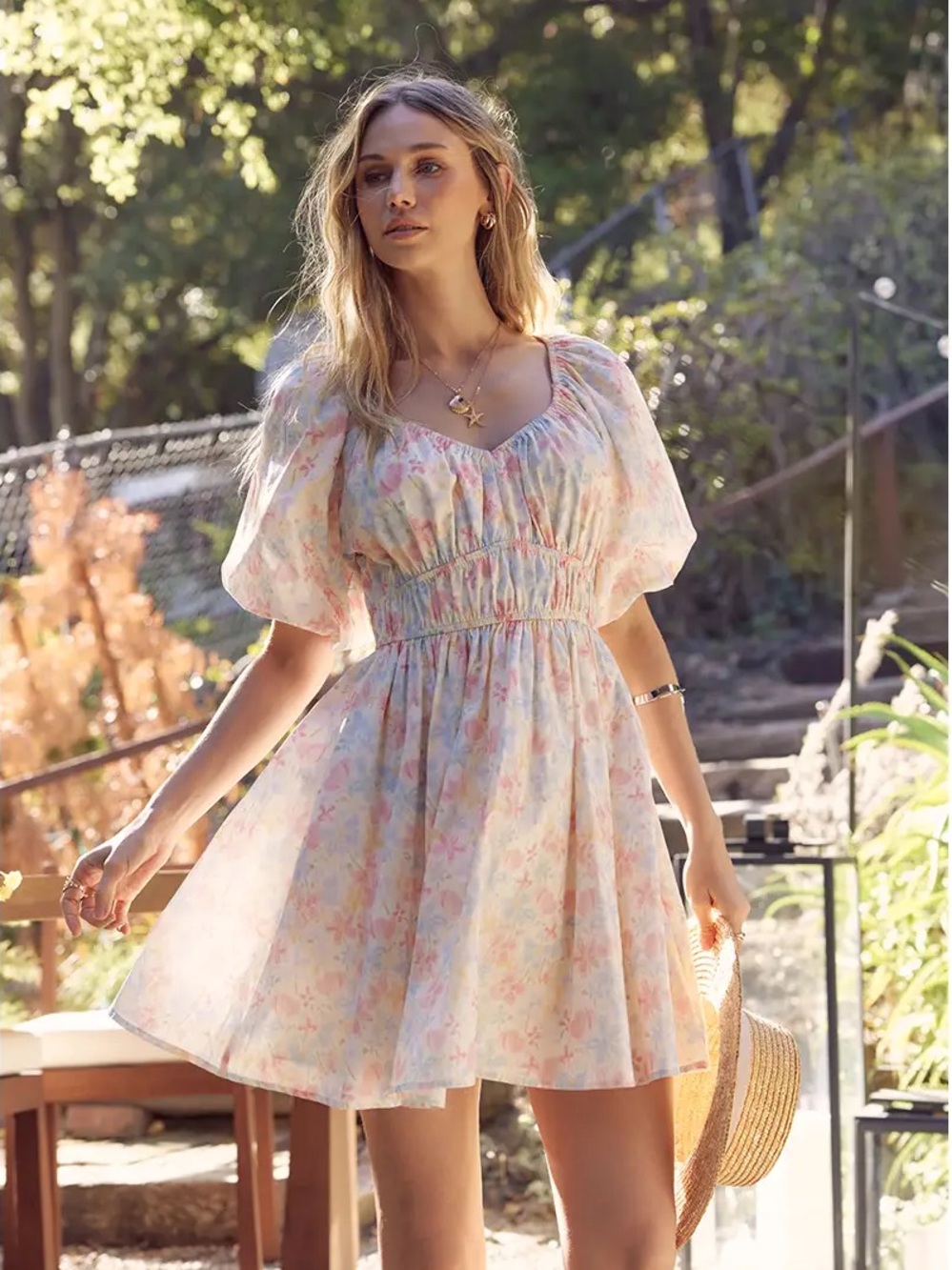 Spring Moments Airy Watercolor Fit and Flare Mini Dress Size Large